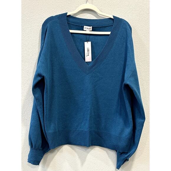NWT The Drop Sapphire Blue V-neck sweater - Picture 2 of 5